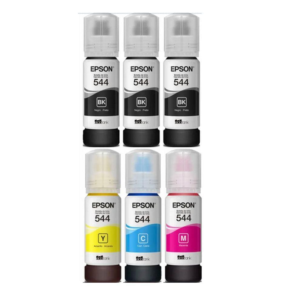 Kit Refil 6 Epson T544 L3110 L3150 L5190 Novo
