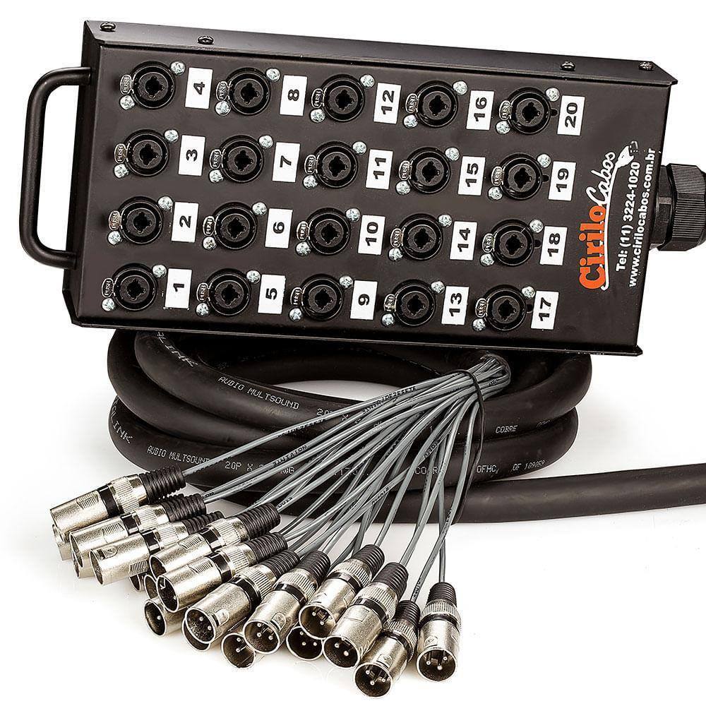 Medusa 20 Vias Com Conectores Combo - Cirilo Cabos 5 Metros
