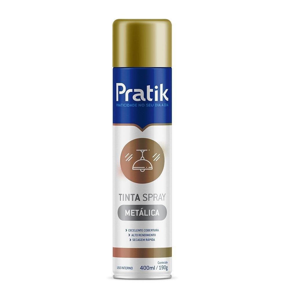 Tinta Spray Pratik Metálica Ouro Clássico 400ml