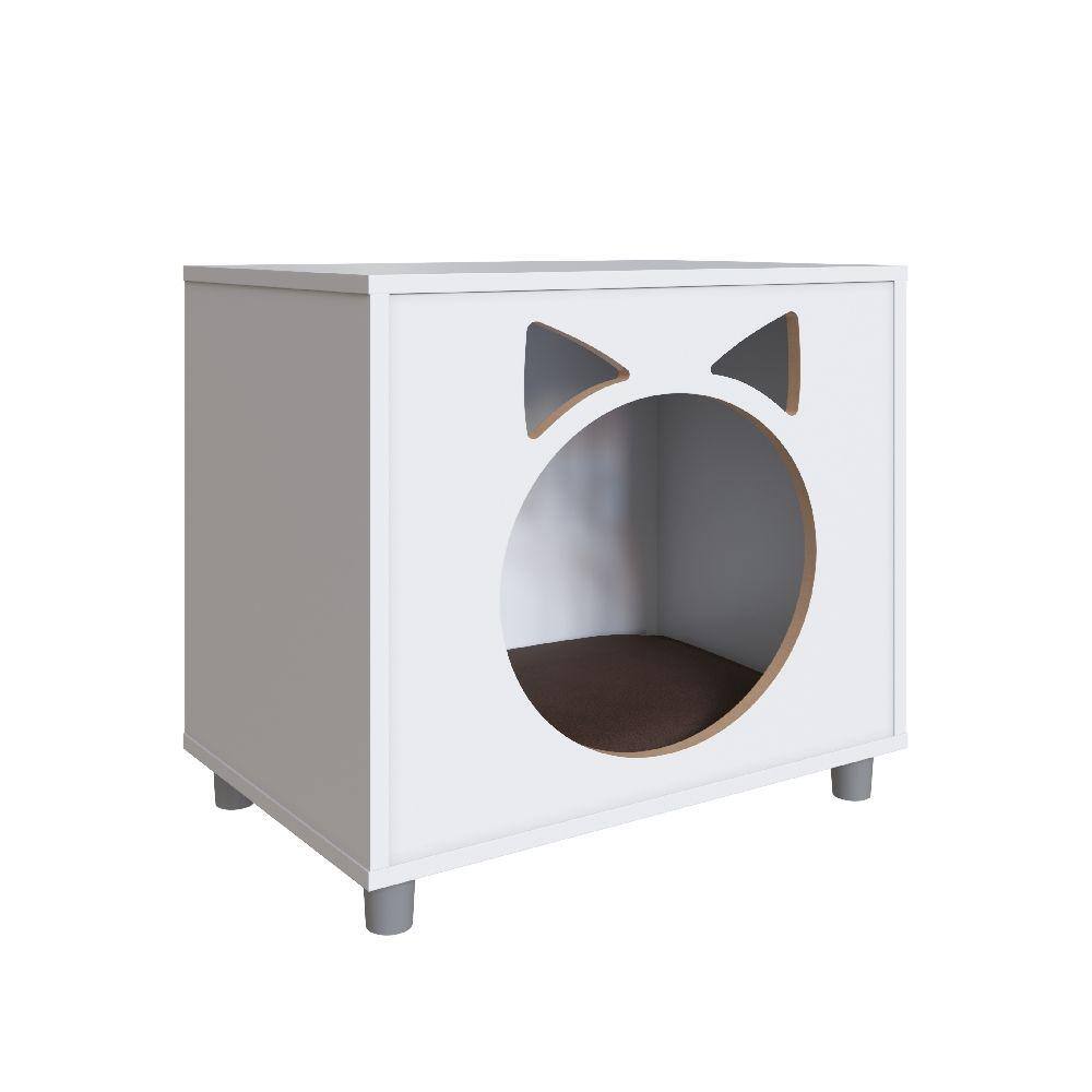 Mesa de Cabeceira Completa Móveis Pet Gato PET001BCBC Branca SE