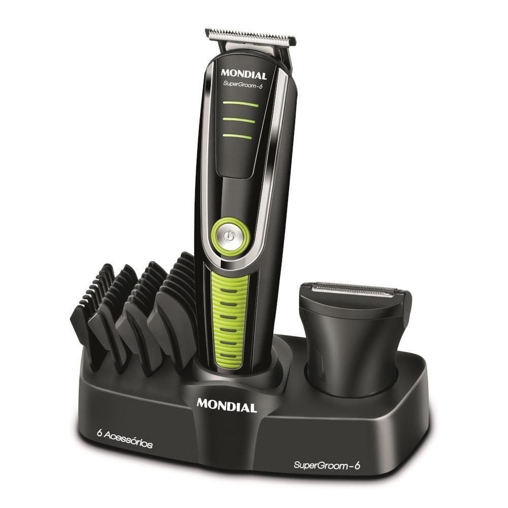Aparador De Pelos Mondial Super Groom Bg-04 Preto Bivolt