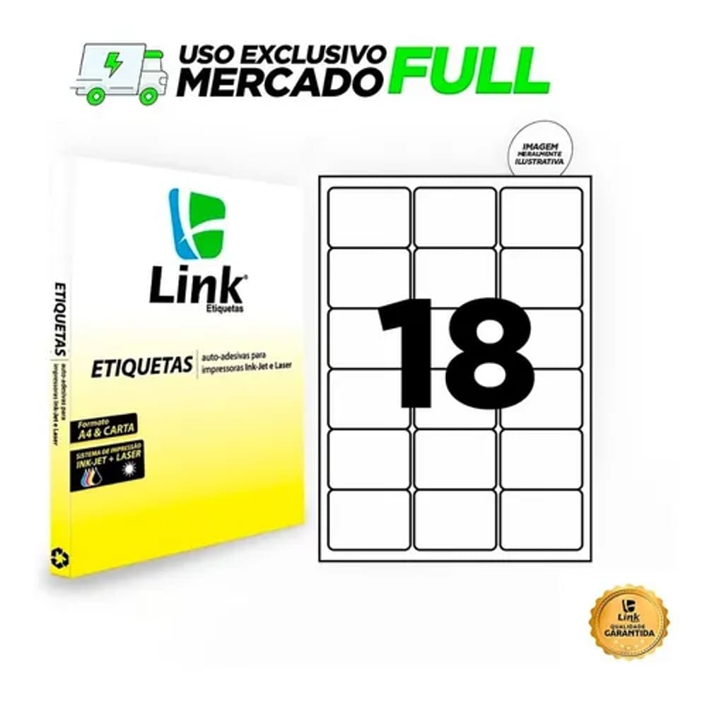 100 Folhas 63,5mm X 46,6mm Etiqueta Mercado Full 1800 Un