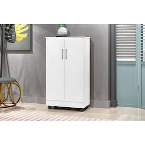 Armário Multiuso Multiuso Smart 2 Portas 3 Prateleiras J&A Móveis Branco
