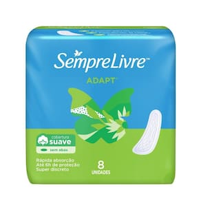 Absorvente Externo Sempre Livre Adapt Sem Abas 8 unidades
