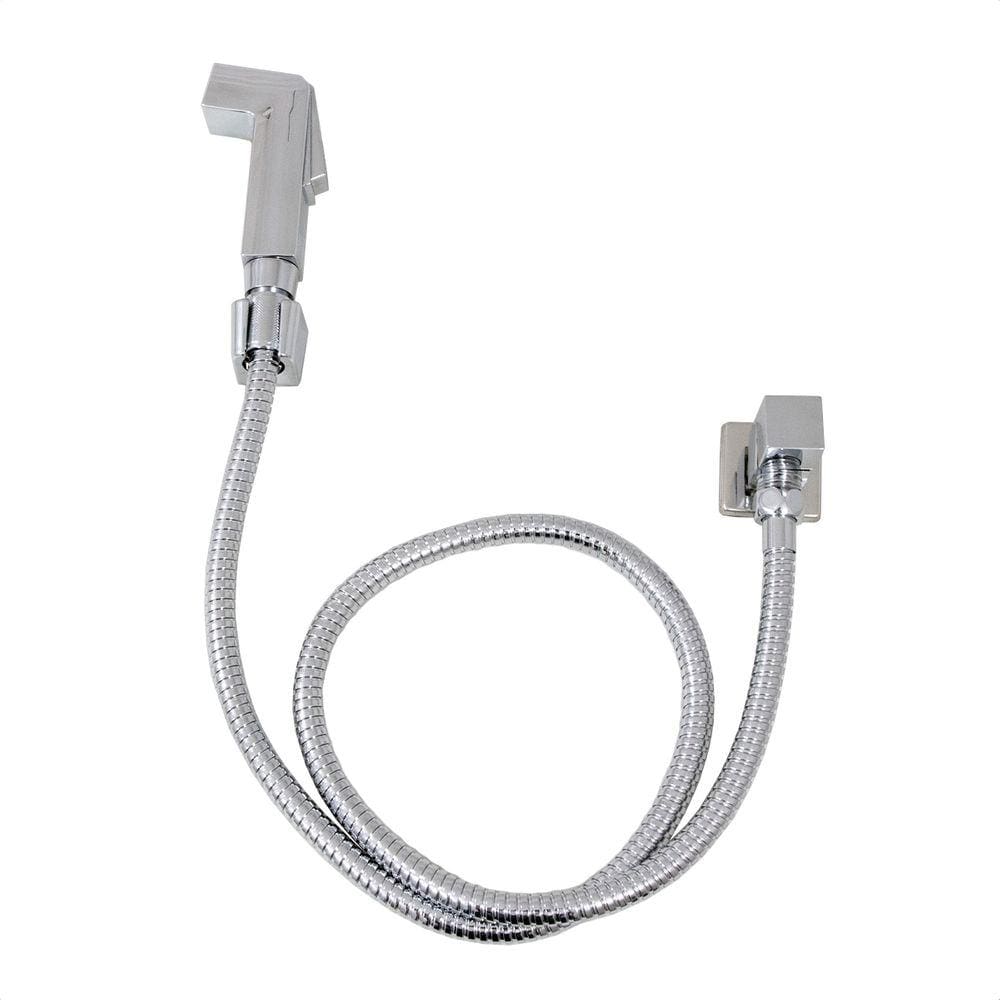 Ducha Higiênica Quadrada Registro Metal Cromado 1/4 De Volta