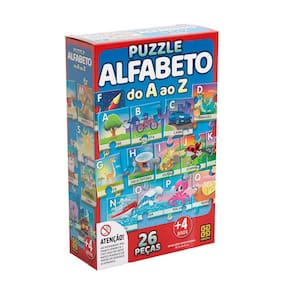 Quebra-Cabeça Grow Puzzle Alfabeto 26 Peças