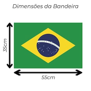 Bandeira Do Brasil Oficial Em Cetim Pequeno 55Cm X 35Cm
