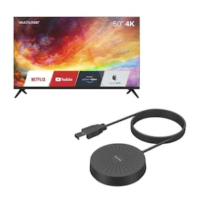 Tela 50 Pol, 4k Com Função Smart + Microfone Com Fio Conexão Usb