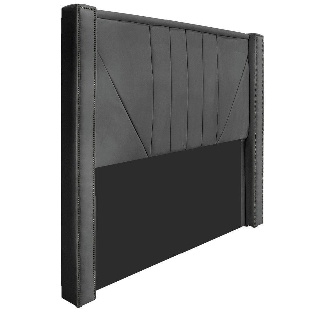Cabeceira Solteiro 90 Cm Para Cama Box Linho Cinza Escuro