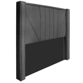 Cabeceira King 195 Cm Para Cama Box Linho Cinza Escuro