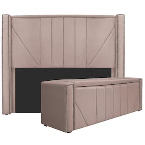 Cabeceira E Baú Queen 160Cm p/Cama Box - Adj Decor Rosê
