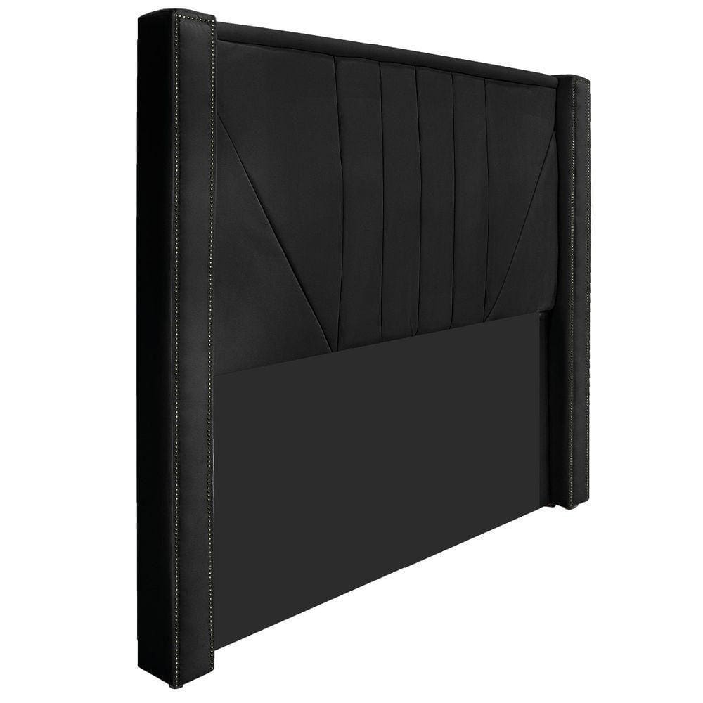 Cabeceira King 195 Cm Para Cama Box Suede Preto