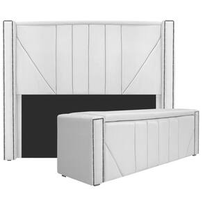 Cabeceira E Baú Queen 160Cm p/Cama Box - Adj Decor Branco