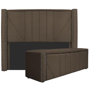 Cabeceira E Baú Casal 140Cm p/Cama Box - Adj Decor Marrom