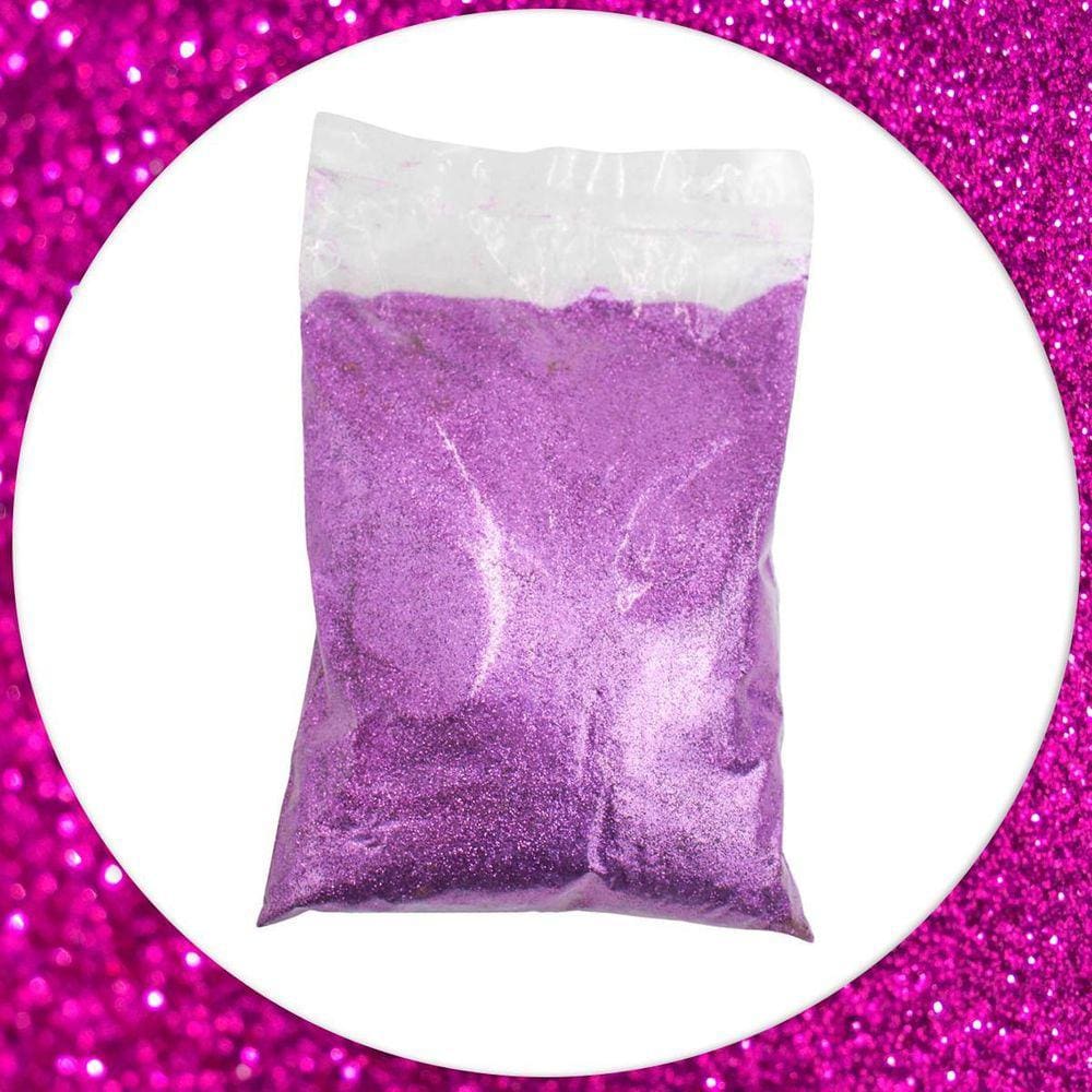 Glitter Purpurina Com Brilho Carnaval Festa 500G Rosa