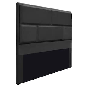 Cabeceira Solteiro Brick P02 90 cm Para Cama Box Suede Preto
