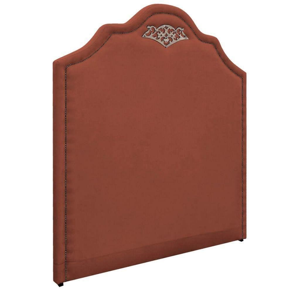 Cabeceira Queen P02 160 Cm Para Cama Box Suede Terracota