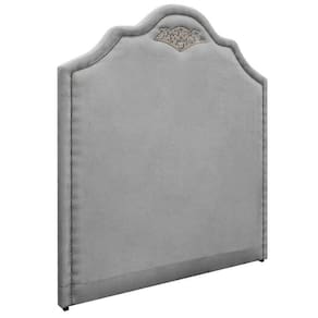 Cabeceira Queen P02 160 Cm Para Cama Box Suede Cinza