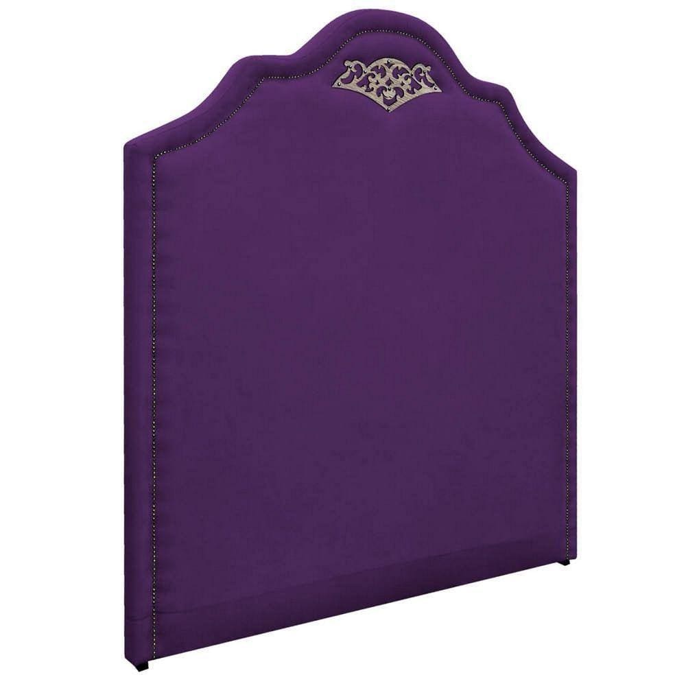 Cabeceira King 195 Cm Para Cama Box Suede Roxo