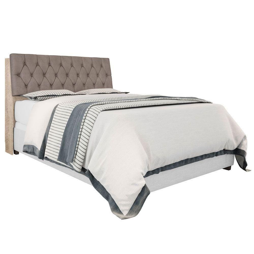 Cabeceira Box Casal Isis Amarula Com Capitonê Bege Escuro