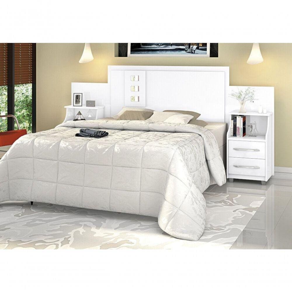 Cabeceira Camily Casal Extensível Branco