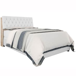 Cabeceira Box Casal Isis Amarula Com Capitonê Branco