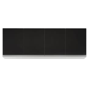 Armário Aéreo 160cm 4 Portas Nevada Branco preto