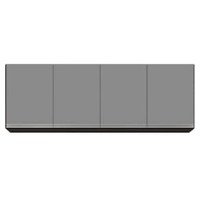 Armário Aéreo 160cm 4 Portas Nevada Preto cinza