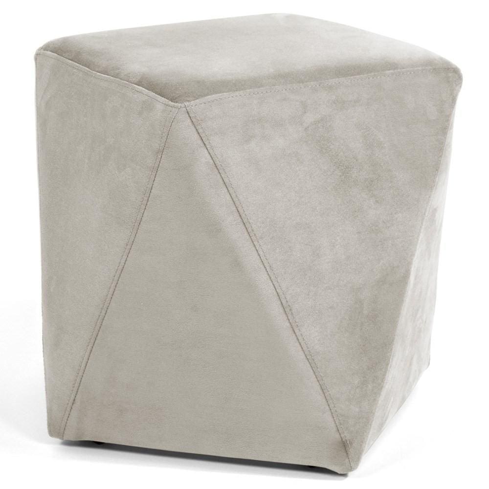 Puff Decorativo Ametista B-309 Veludo Bege Claro - Domi