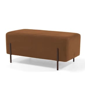 Puff Decorativo 90cm Base Aço Status B-262 Veludo Telha