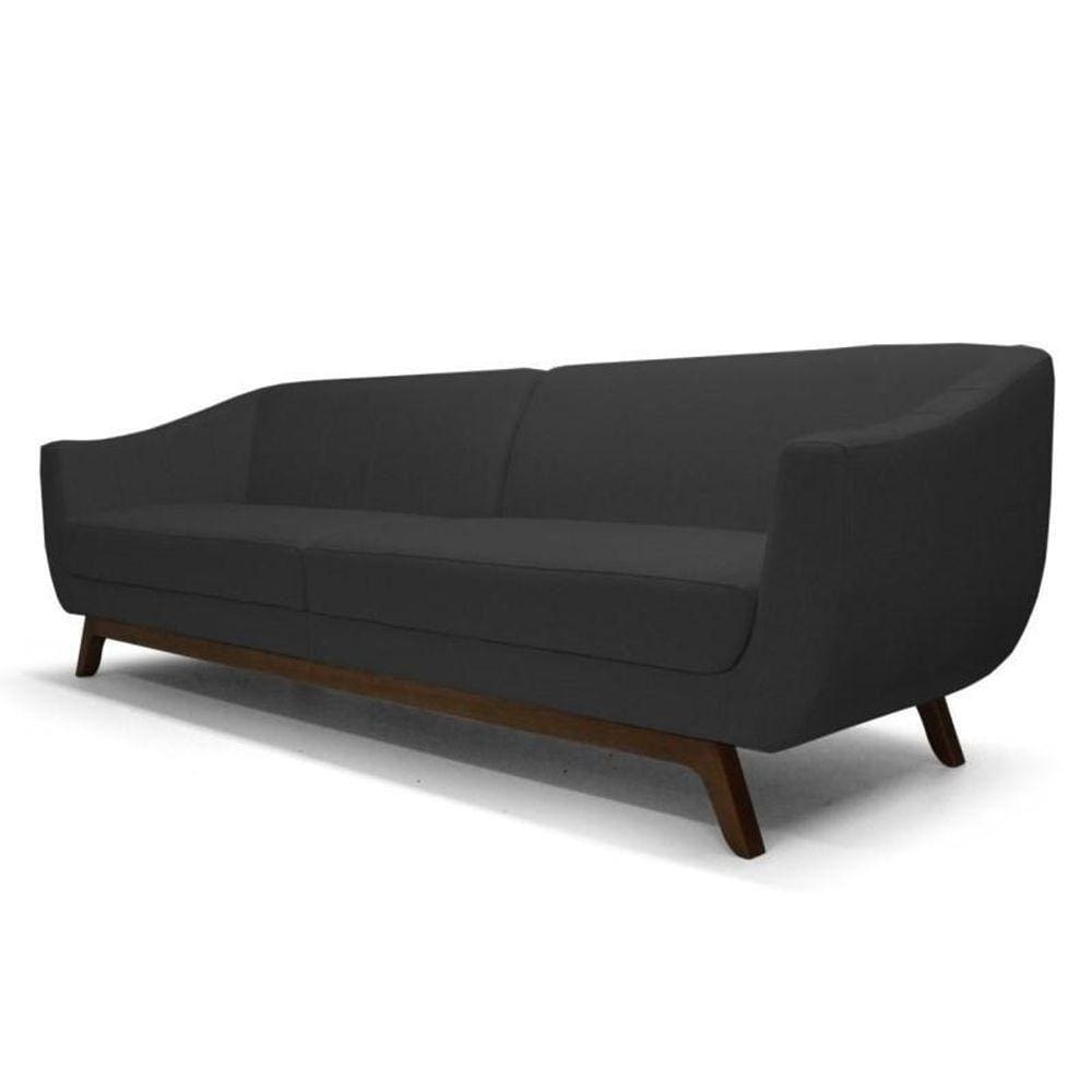 Sofá Atenas 3 Lugares 230cm C05 Corino Preto - Domi
