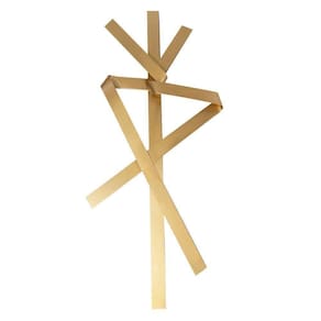 Escultura Decorativa Artesanal Vertical Dourado 1,20M -