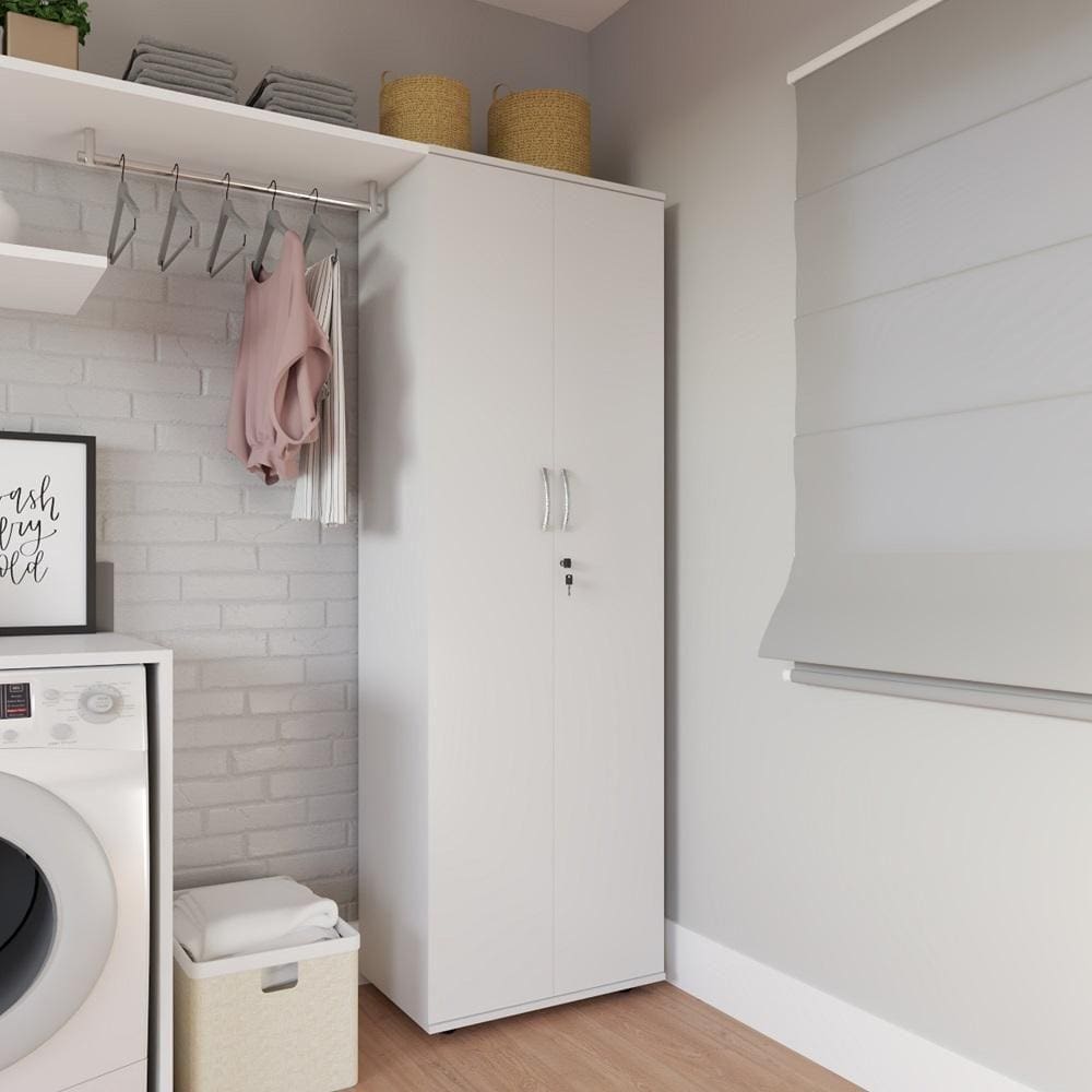Armário Organizador Multiuso Kiev 2 Portas Com Chave Branco