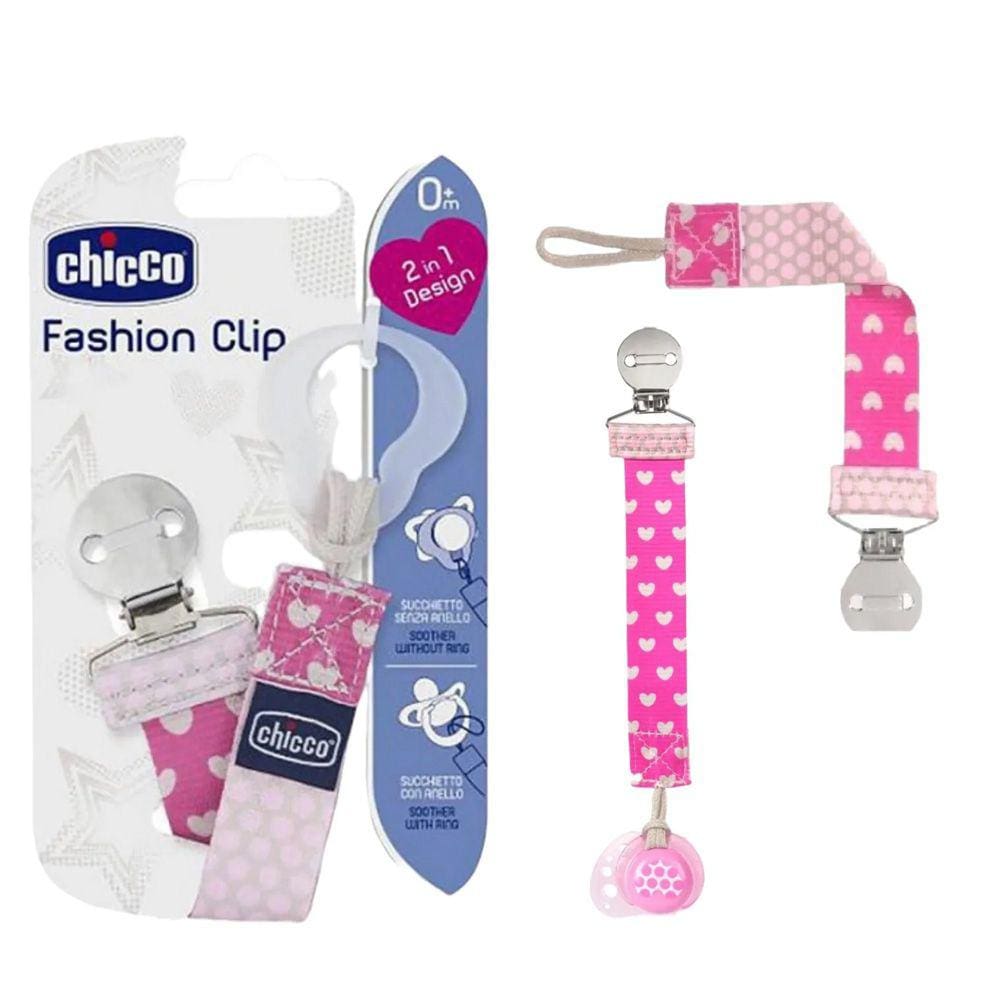 Prendedor De Chupeta Fashion Clip Rosa Chicco