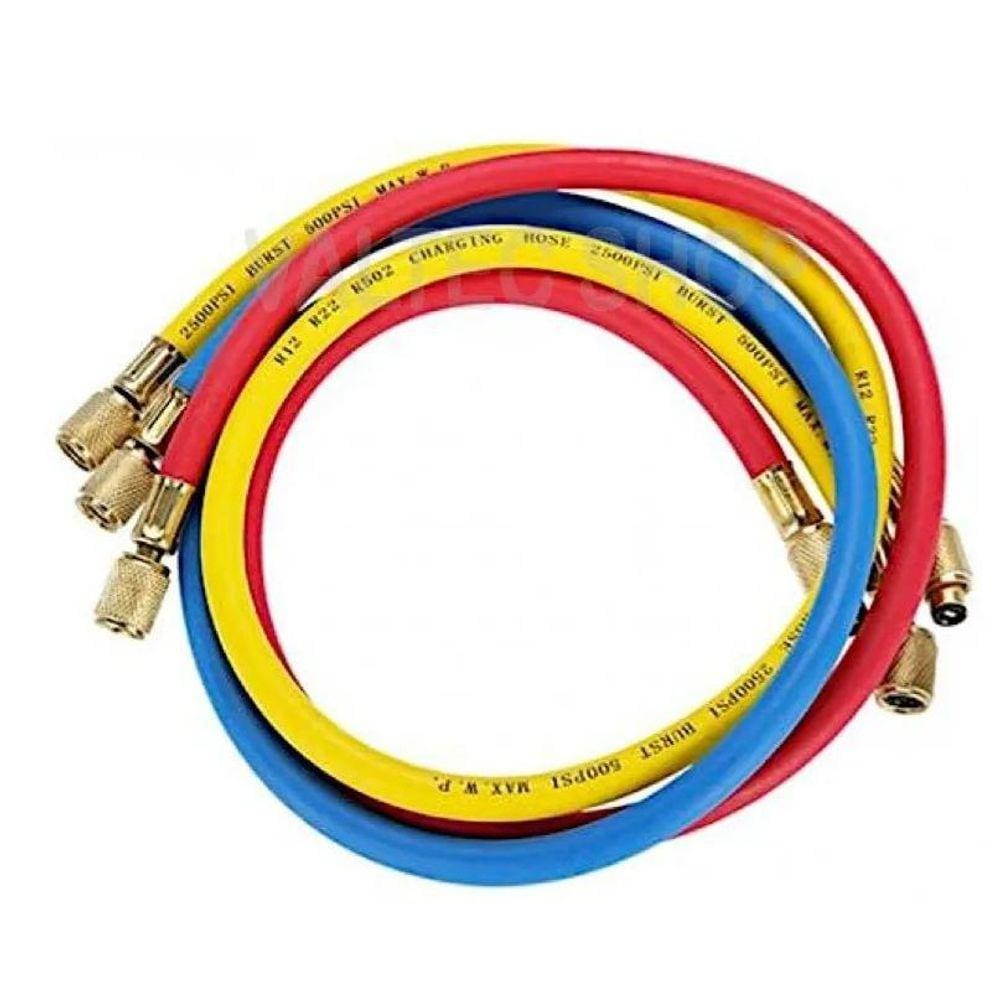 Kit Mangueira Para Manifold R134A R12 R22 R404 1/4 90Cm