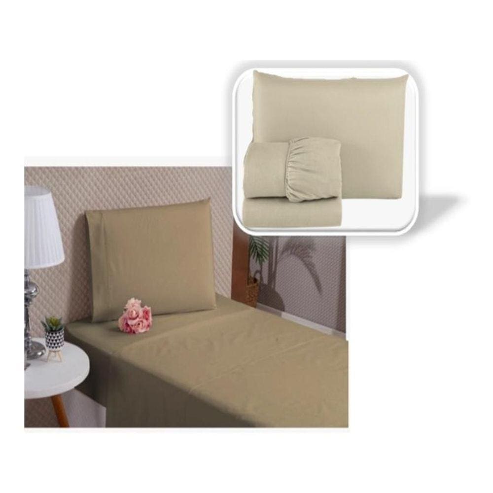 Kit Jogo De Lençol Solteiro 3 Peças Premium Cama Lisos Avela