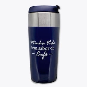 Copo Viagem Slim 300ml Minha Vida Tem Sabor De Cafe