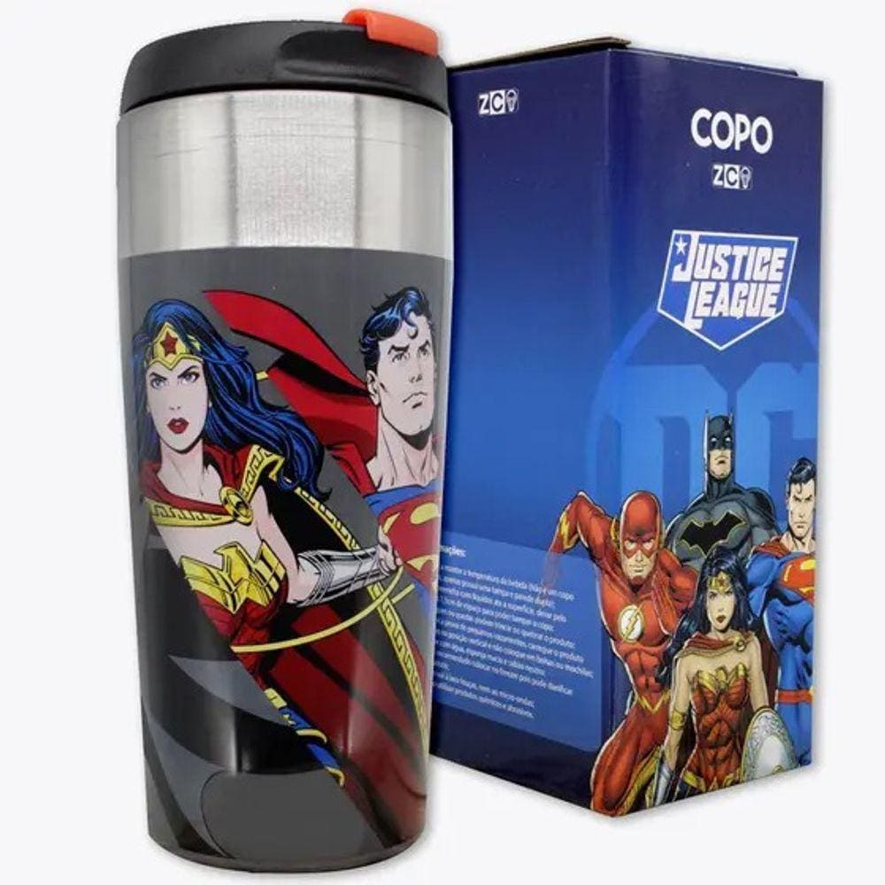 Copo Viagem Slim 300ml Liga Da Justica