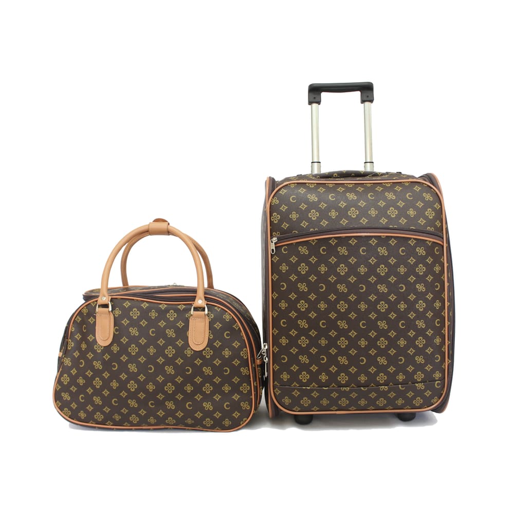 Kit Mala de Viagem de Bordo Quadrada Com Rodinha E Média Mão