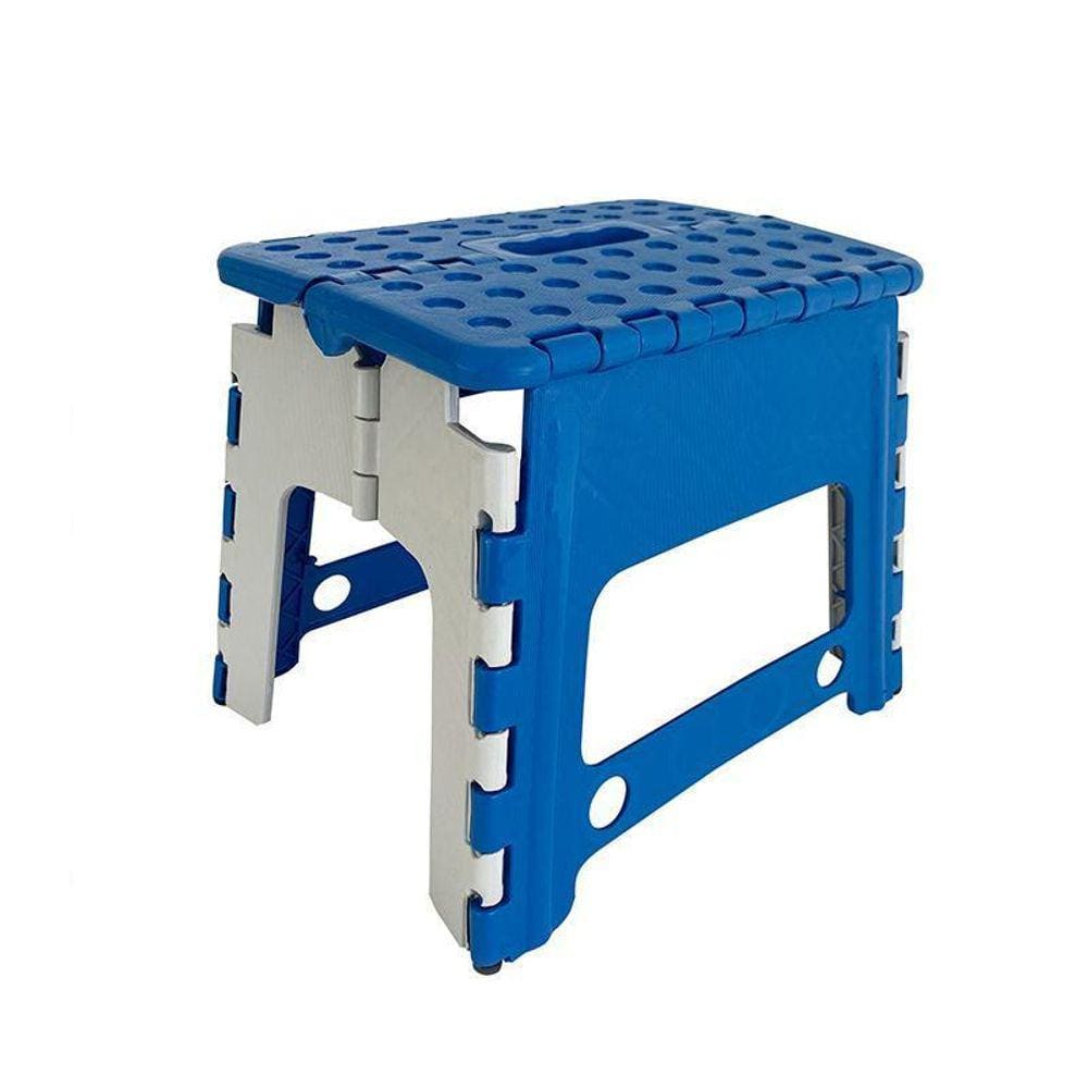 Banqueta Dobrável Infantil Plástico Azul Antares