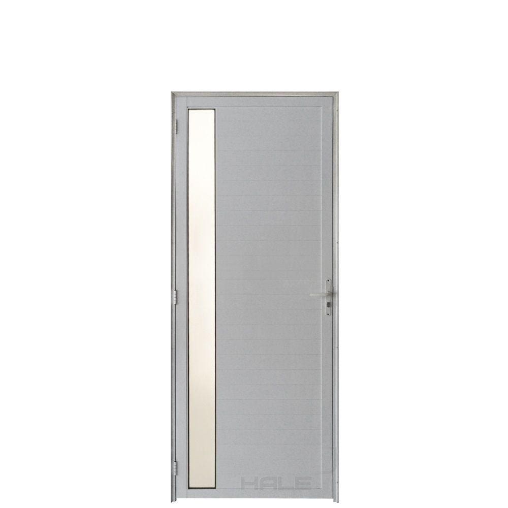 Porta Lambril C/Visor e Fechadura Aluminio Branco 2.10 x 0.80 - Lado Direito - Hale