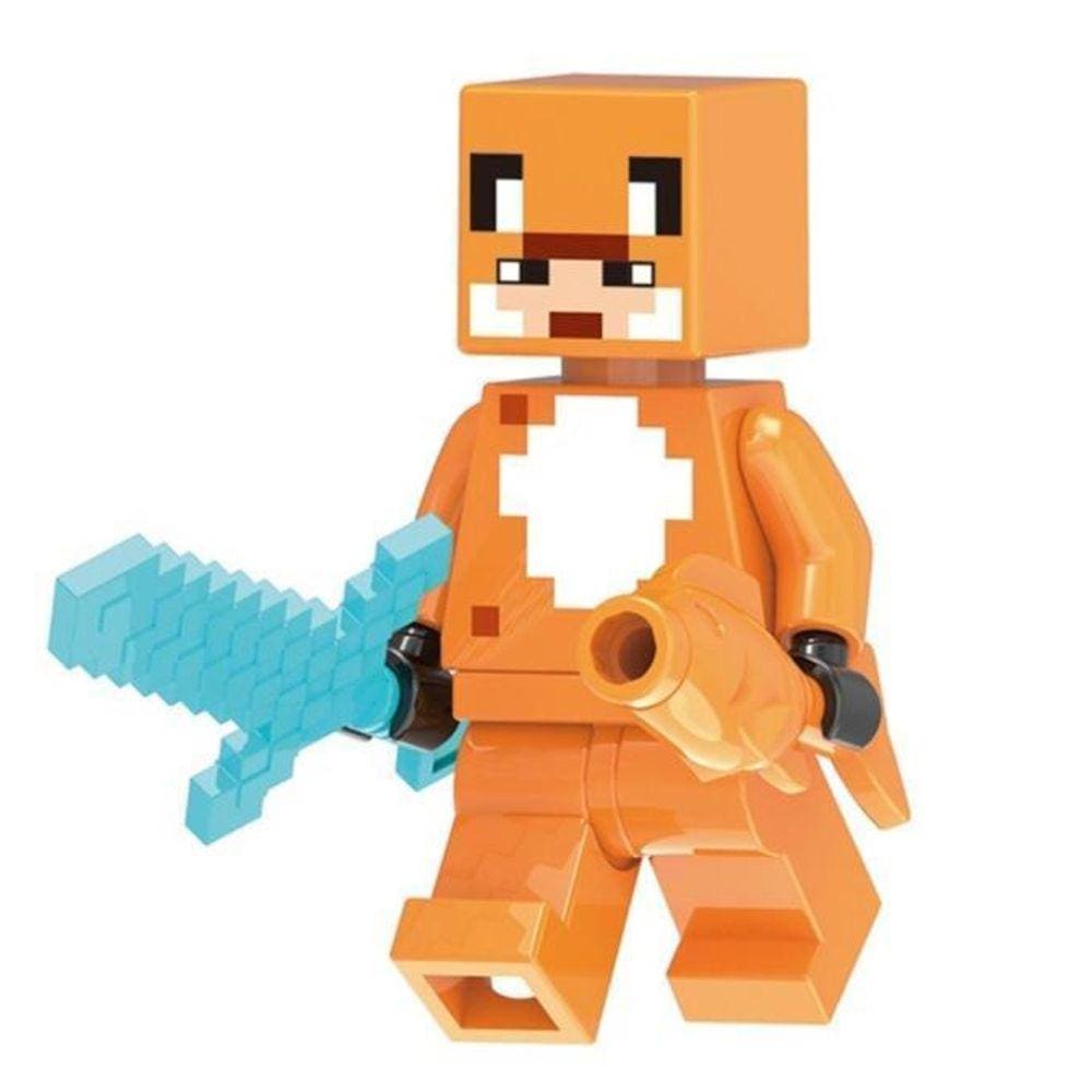 Boneco Blocos De Montar Aldeão Minecraft no Shoptime