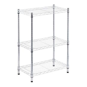 Estante 3 Prateleiras Multiuso Metal Cromada 90x60x35cm