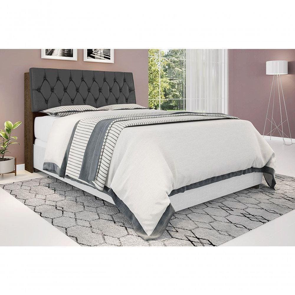 Cabeceira Box Queen 1,58 Isis Malbec Com Capitone Preto