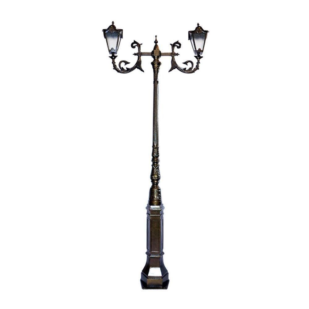 Poste De Jardim Paris 02 Luminárias Genebra Alumínio 304Cm