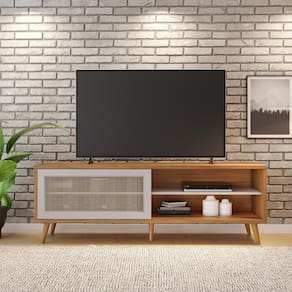Rack Para Sala Tv Até 60" Freijó/Off White Notável Móveis