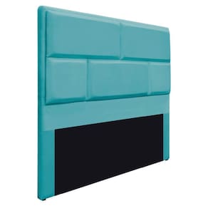 Cabeceira Solteiro Brick P02 90cm P/Cama Box Azul Turquesa