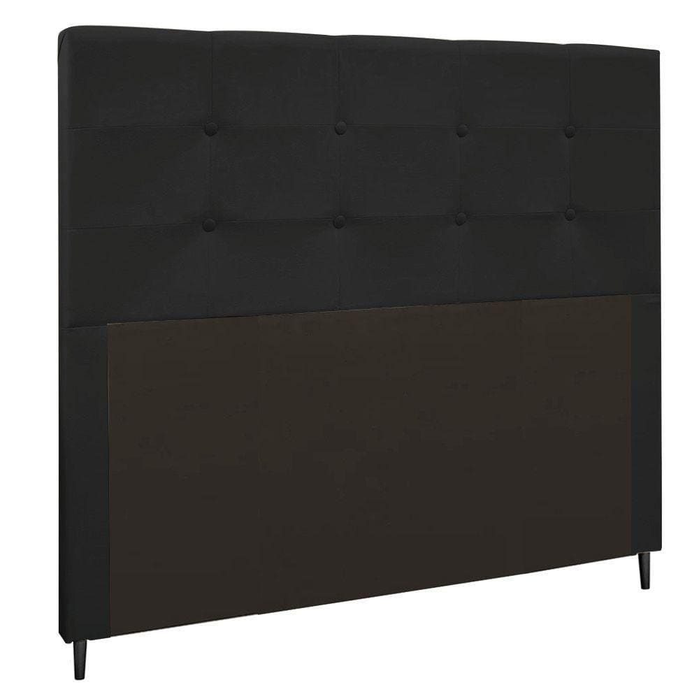Cabeceira Luna Para Cama Box Casal 140 Cm Suede Cor Preto