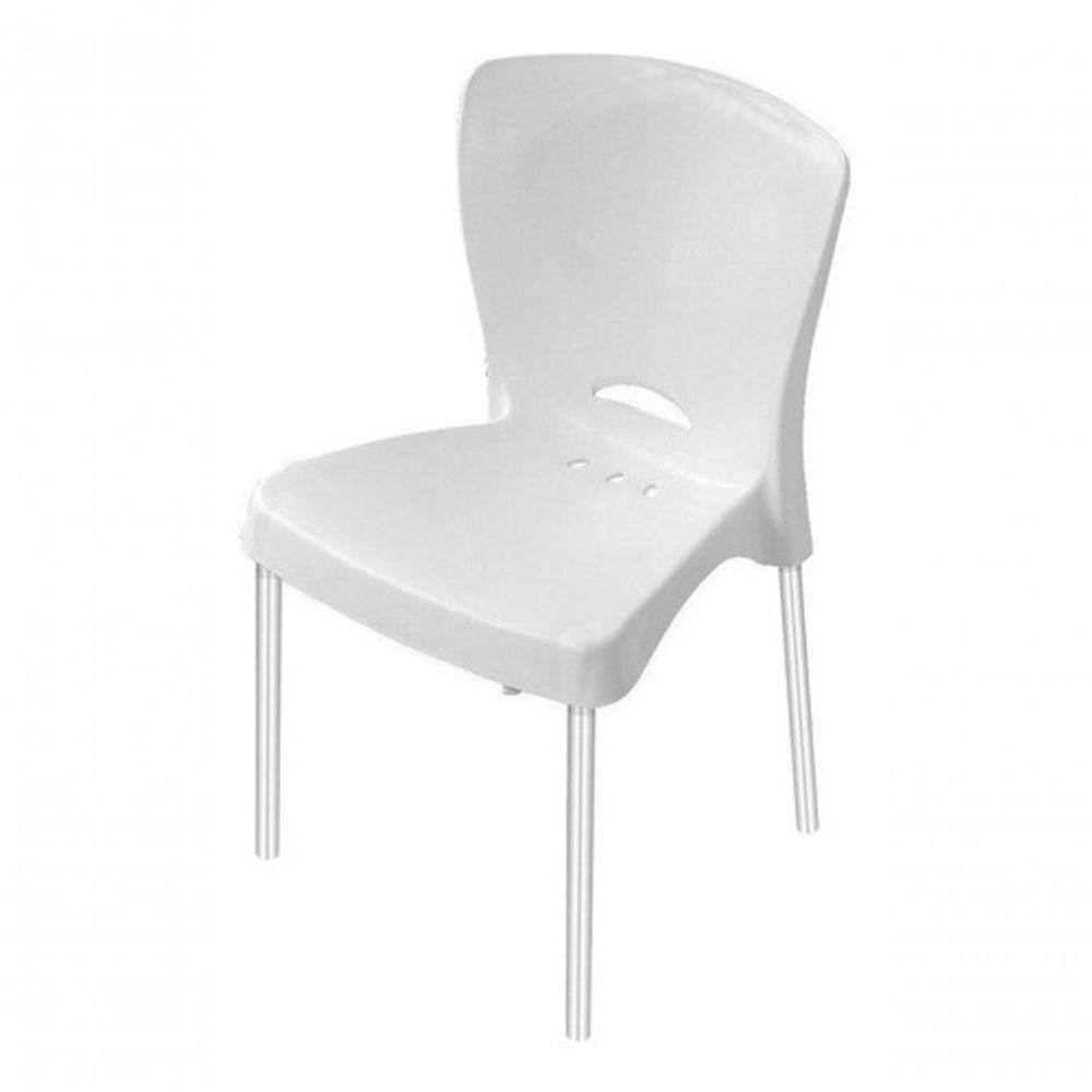 Cadeiras Com Pés Em Alumínio Kit 03 Unidades (ca3) branco