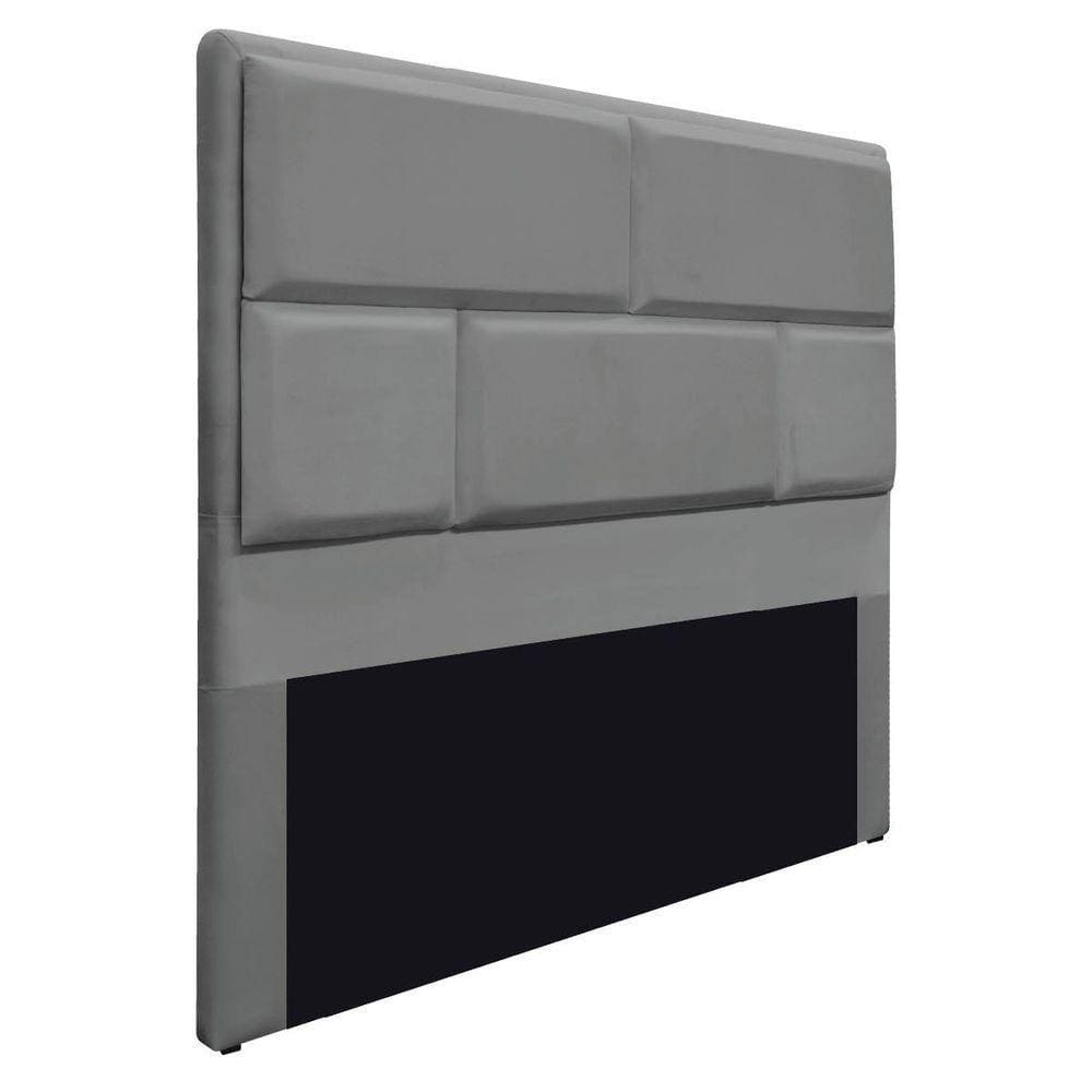 Cabeceira Solteiro Brick P02 90 cm Para Cama Box Cinza